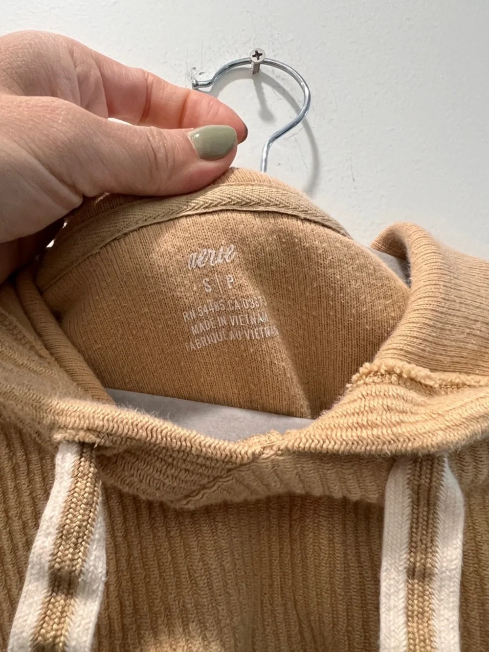 Free with purchase Aerie L Cozy Waffle Knit Hoodie - Camel Beige